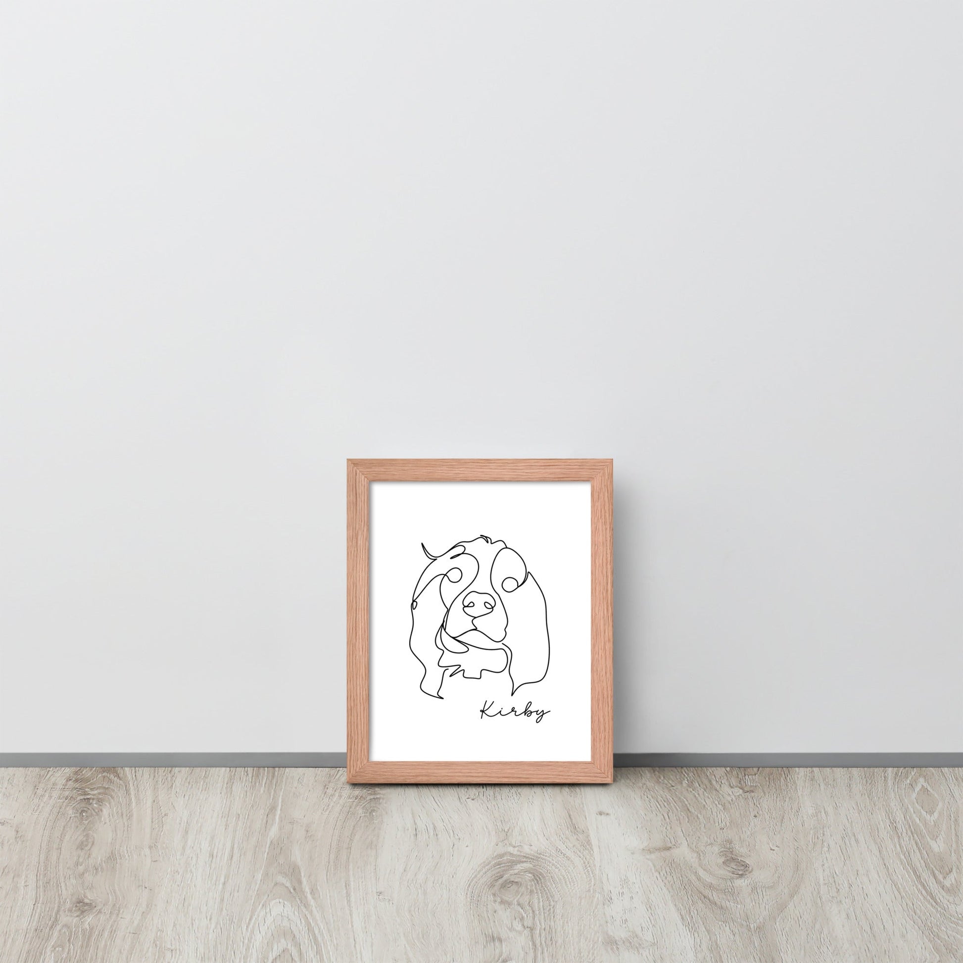 Continuous Line Art Pet Portrait - Luna & CoRed Oak8″×10″