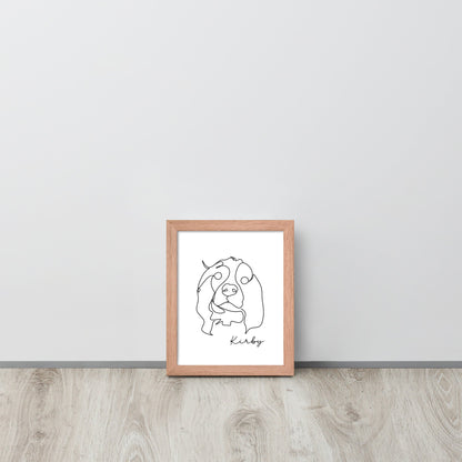 Continuous Line Art Pet Portrait - Luna & CoRed Oak8″×10″