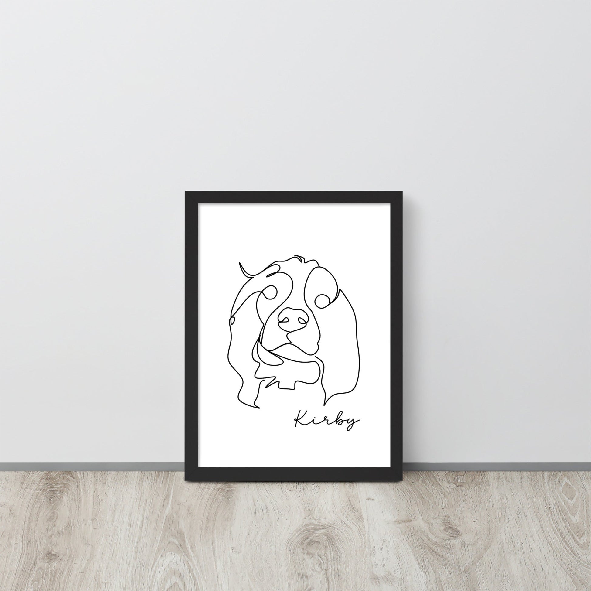 Continuous Line Art Pet Portrait - Luna & CoBlack12″×16″