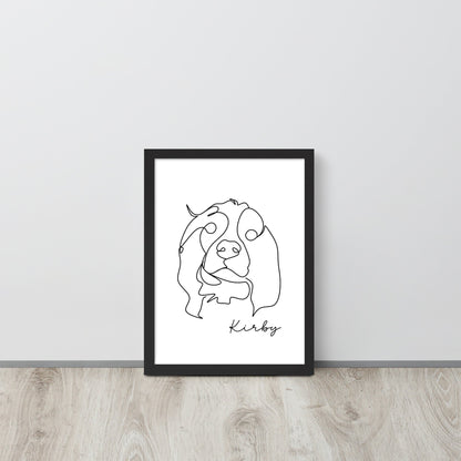 Continuous Line Art Pet Portrait - Luna & CoBlack12″×16″