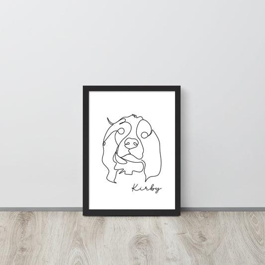 Continuous Line Art Pet Portrait - Luna & CoBlack12″×16″