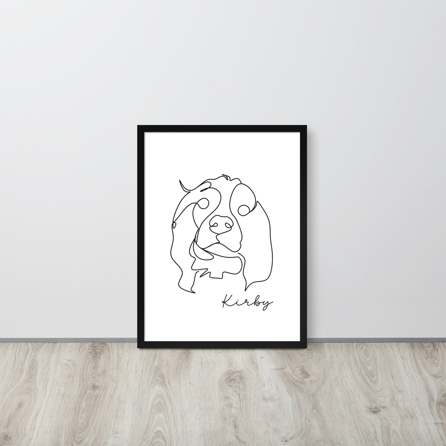 Continuous Line Art Pet Portrait - Luna & CoBlack18″×24″