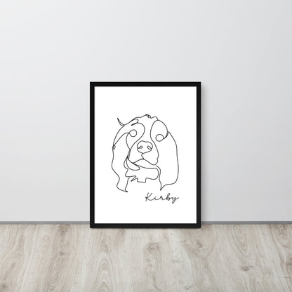 Continuous Line Art Pet Portrait - Luna & CoBlack18″×24″