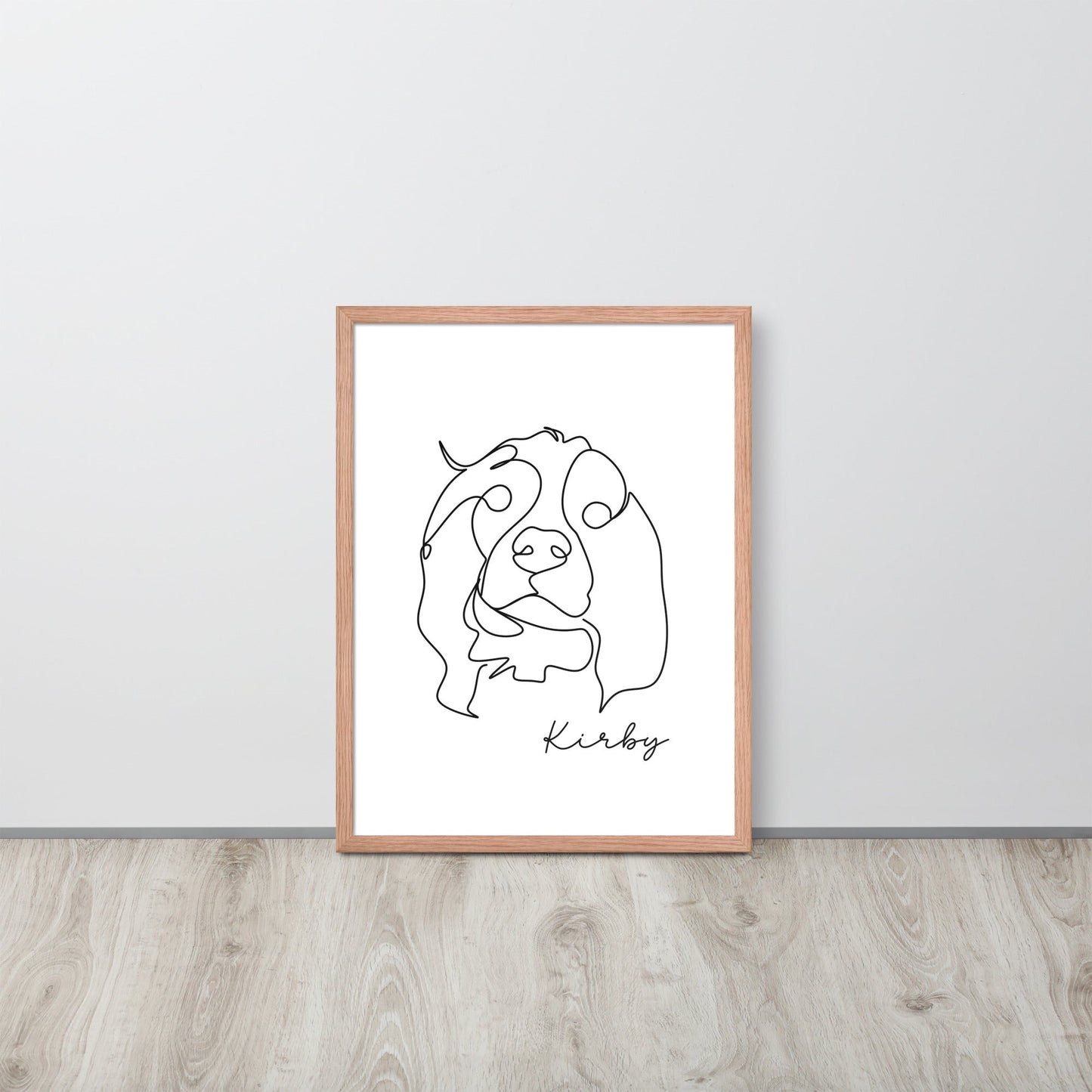 Continuous Line Art Pet Portrait - Luna & CoRed Oak18″×24″