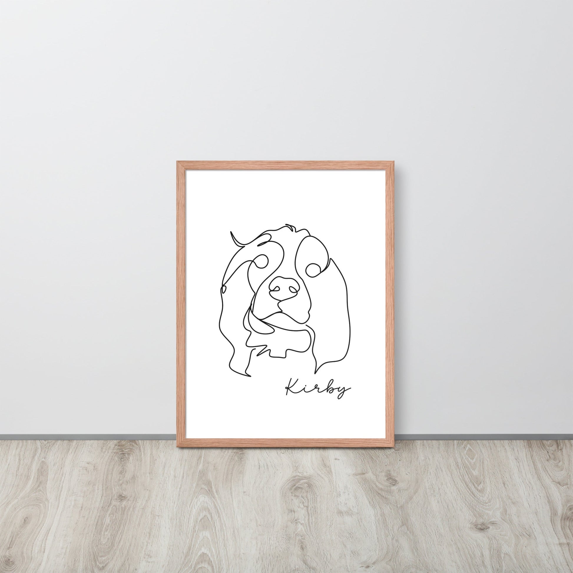 Continuous Line Art Pet Portrait - Luna & CoRed Oak18″×24″