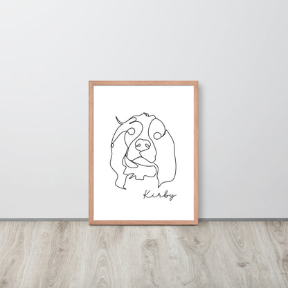 Continuous Line Art Pet Portrait - Luna & CoRed Oak18″×24″