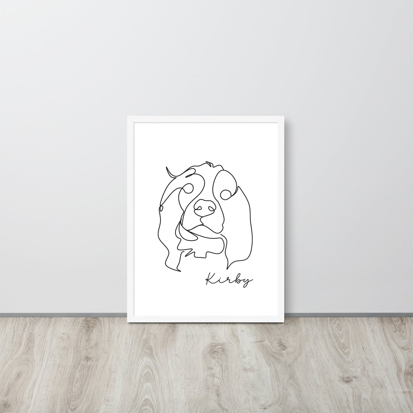 Continuous Line Art Pet Portrait - Luna & CoWhite18″×24″