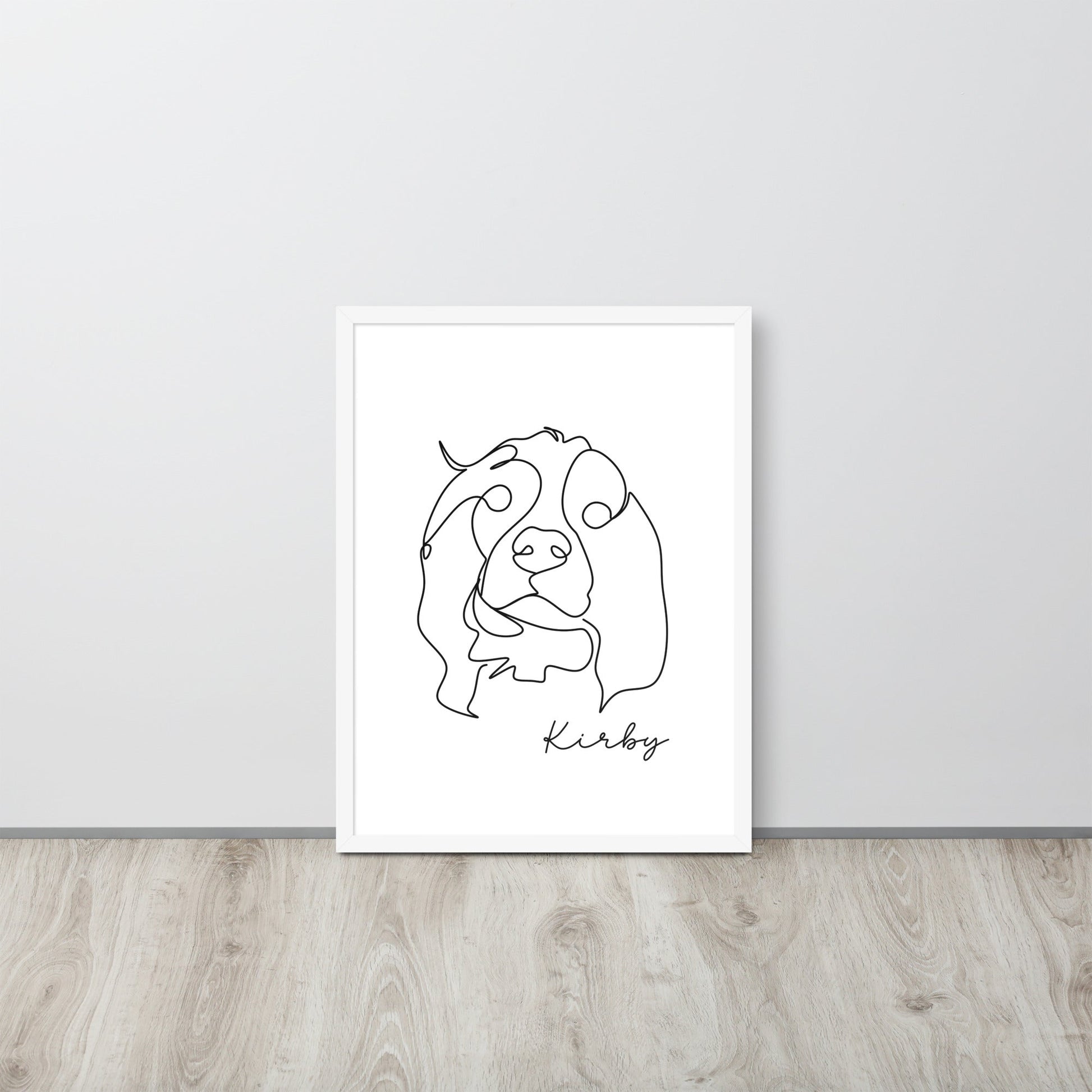 Continuous Line Art Pet Portrait - Luna & CoWhite18″×24″