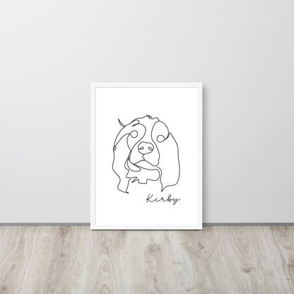 Continuous Line Art Pet Portrait - Luna & CoWhite18″×24″