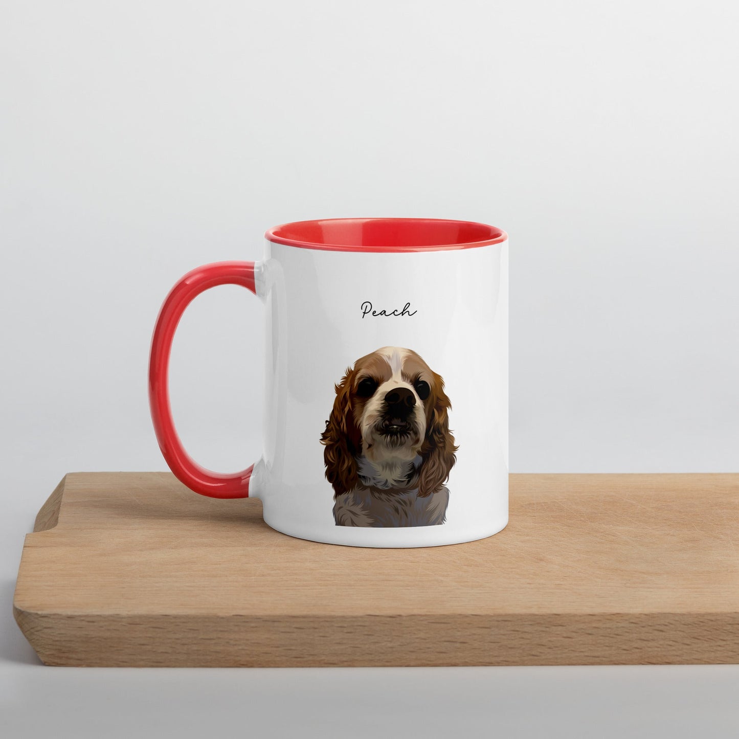 Custom Pet Color Mug - Pet Photo + Name - Luna & CoRed11 oz