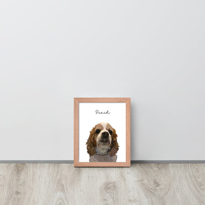 Custom Pet Portrait - Pet Photo + Name - Luna & CoRed Oak8″×10″Modern