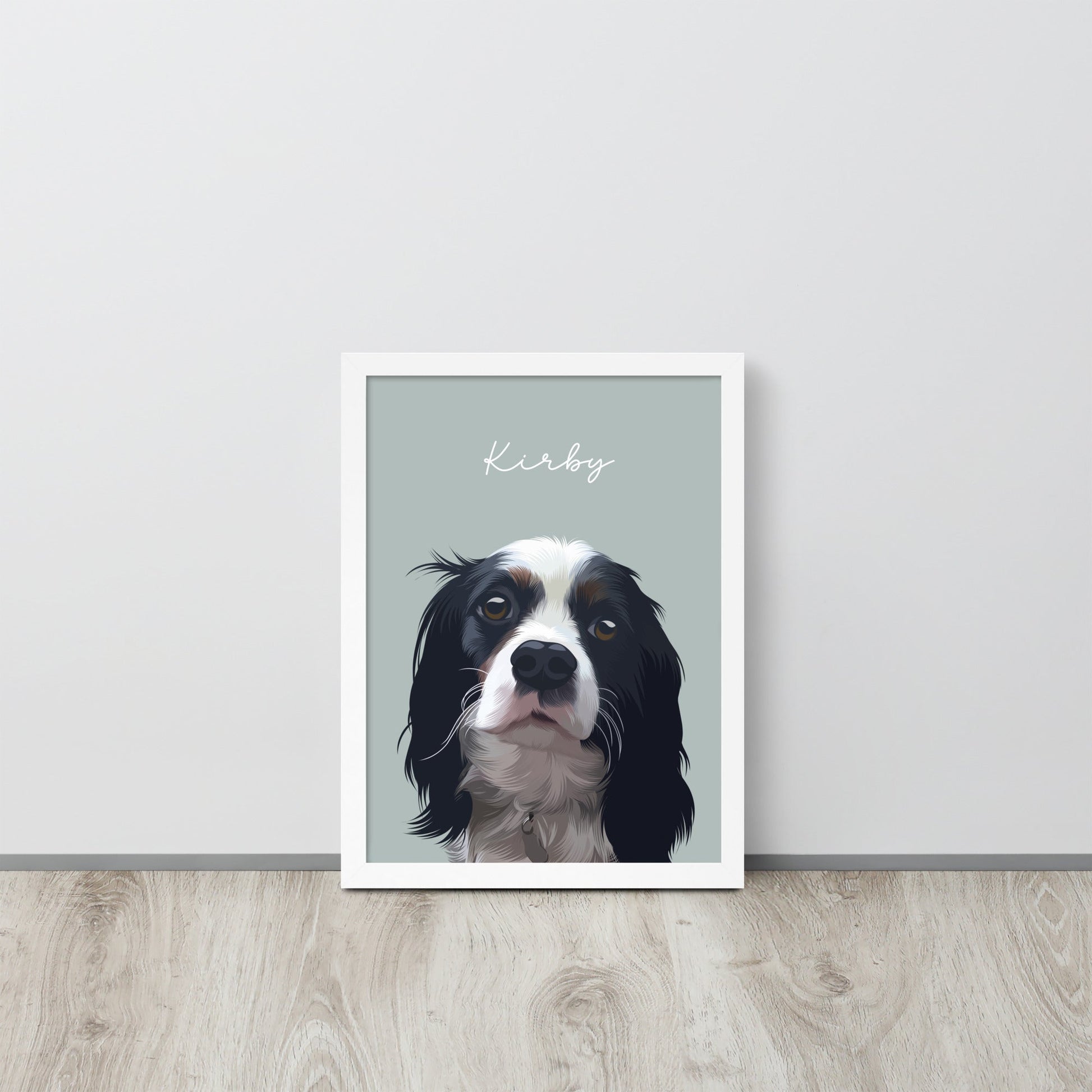 Custom Pet Portrait - Pet Photo + Name - Luna & CoWhite12″×16″Modern