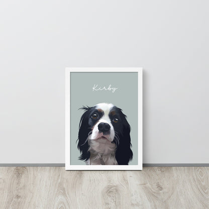Custom Pet Portrait - Pet Photo + Name - Luna & CoWhite12″×16″Modern