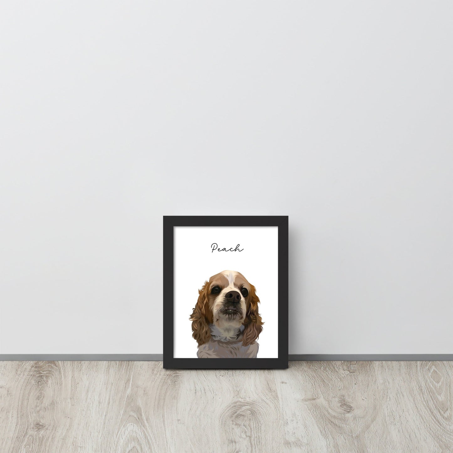 Custom Pet Portrait - Pet Photo + Name - Luna & CoBlack12″×16″Modern