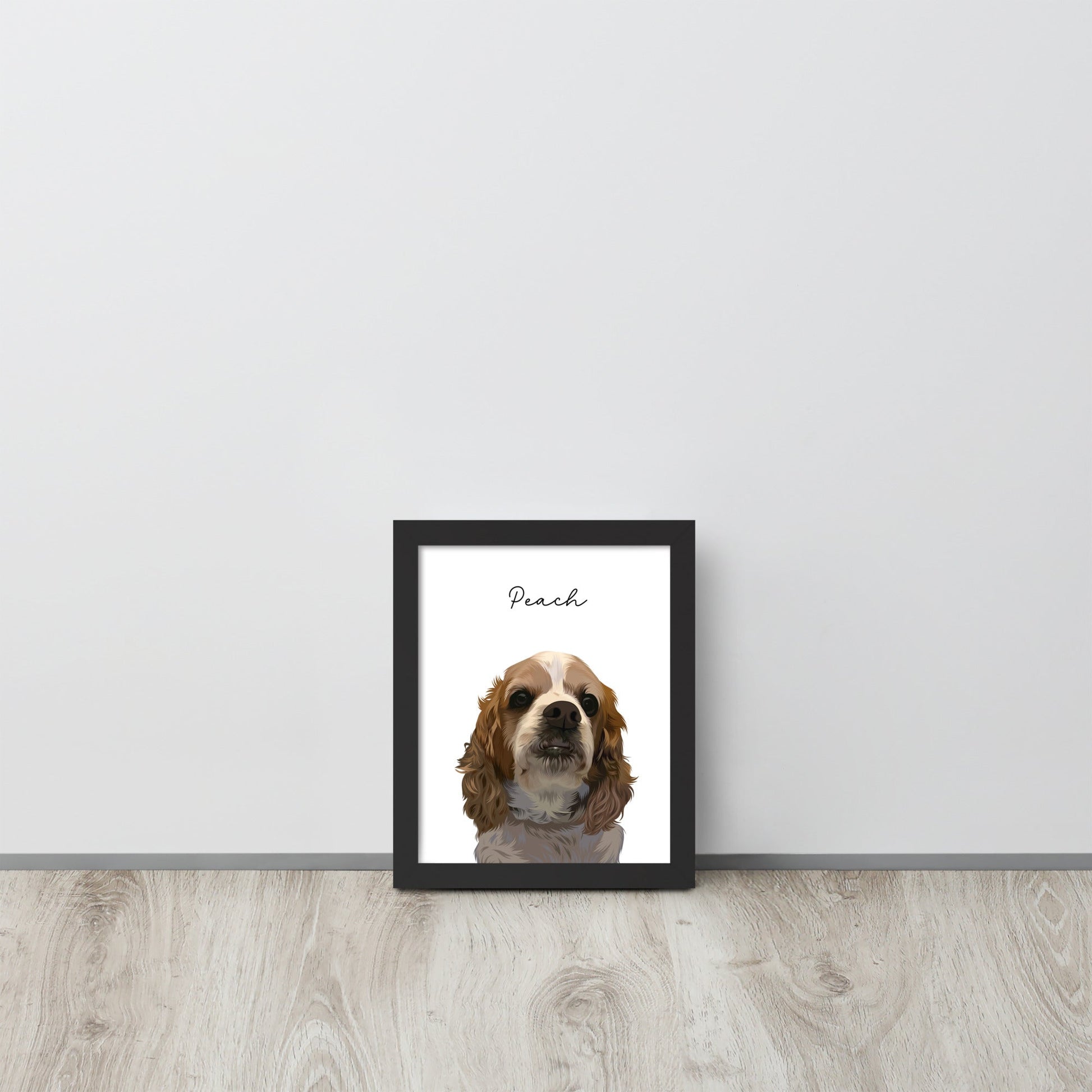 Custom Pet Portrait - Pet Photo + Name - Luna & CoBlack12″×16″Modern