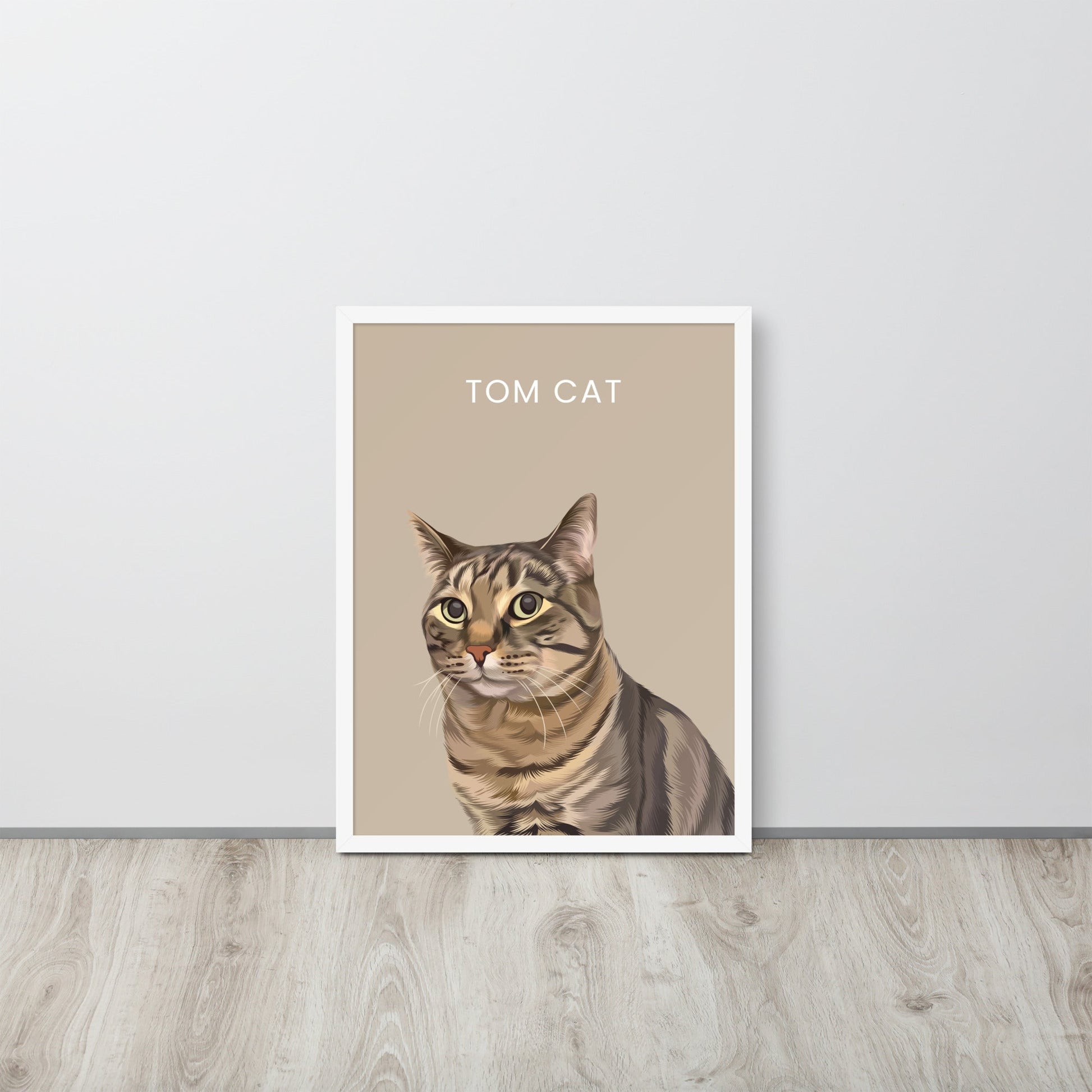 Custom Pet Portrait - Pet Photo + Name - Luna & CoWhite18″×24″Modern