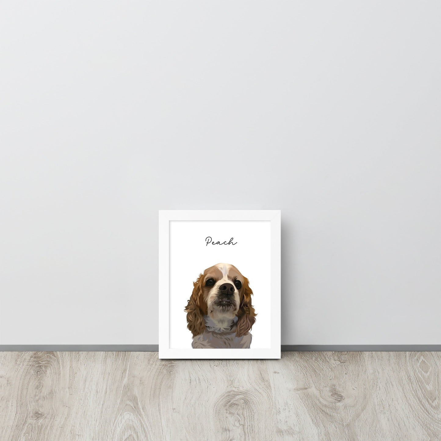 Custom Pet Portrait - Pet Photo + Name - Luna & CoWhite8″×10″Modern
