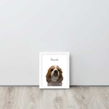 Custom Pet Portrait - Pet Photo + Name - Luna & CoWhite8″×10″Modern