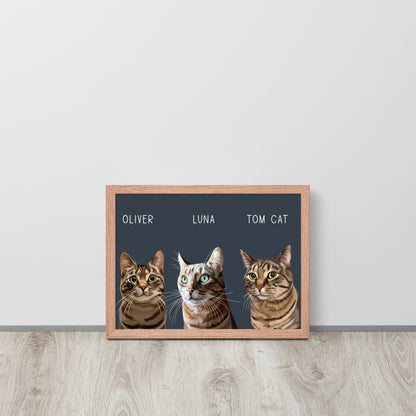 Framed poster - Luna & CoRed Oak12″×16″