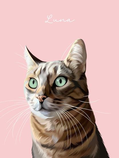 Single Pet Digital Portrait - Luna & Co